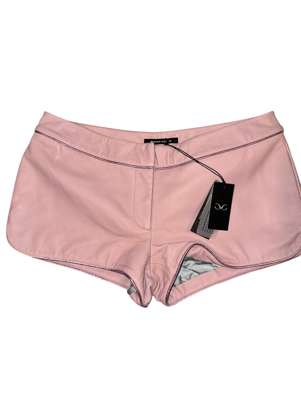 Monika Chiang Leather shorts Sz. Small in Petal (Pink) Retail $455